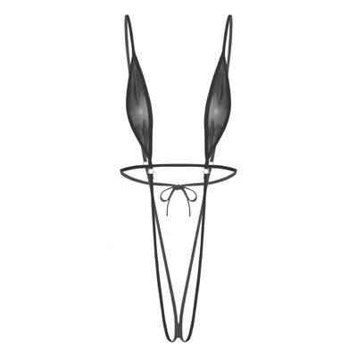 ace-up Bathing Suit Sheer Mesh Crotchless Bodysuit Slingkini