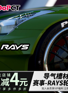 RAYS创意英文硬派越野汽车贴纸遮挡划痕防水电动车摩托车自行车贴