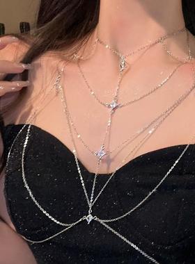 闪锆流苏项链女夏季潮酷