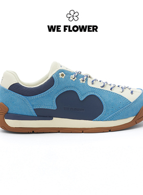 We flower健步鞋蓝色男女百搭运动休闲板鞋夏季户外高级感慢跑鞋