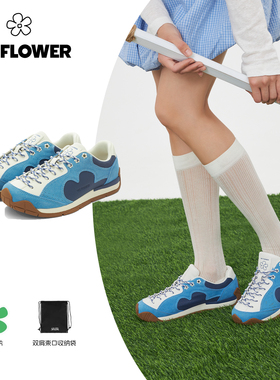 We flower流浪鞋蓝色夏季户外旅游男女百搭运动休闲板鞋慢跑鞋