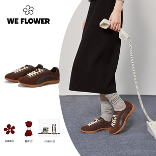 软底休闲鞋 百搭休闲运动鞋 幸运咖女2025新款 flower复古德训鞋