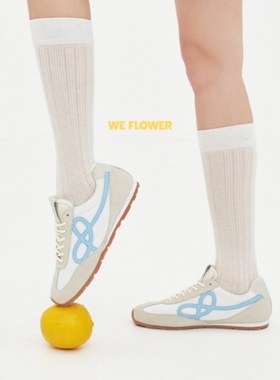 We flower德训鞋白色男女百搭夏天网面运动休闲板鞋户外旅游潮鞋