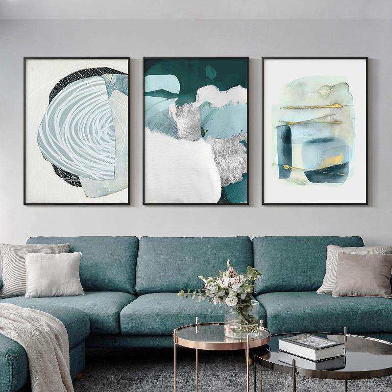 绿色抽象客厅装饰画现代简约沙发背景墙双联挂画北欧风格卧室壁画,鲜花速递/花卉仿真/绿植园艺,其它园艺用品,淘宝优惠券,粉丝福利购,淘宝优惠卷