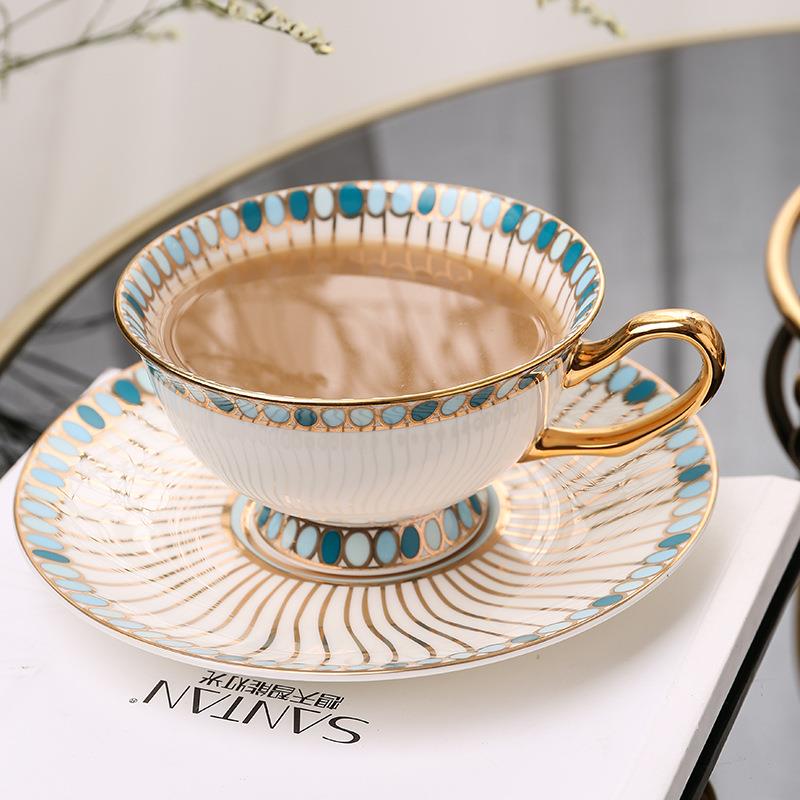 美道 蓝宝石 高级咖啡杯高档精致设计师款骨瓷杯子套装下午茶茶具