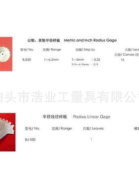 螺距规4824-12Tr30度2-20mm12片 ACME29度螺纹样板1-12TPI16片