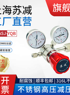 316L不锈钢高压减压阀25/40/60MPa氧氮气氩气瓶压力表减压器上海