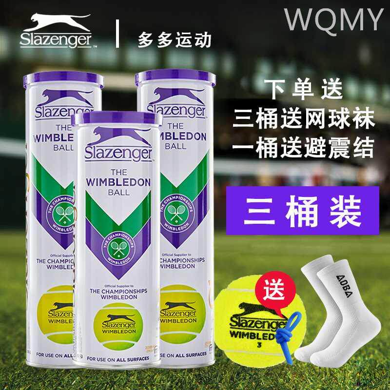 Slazenger史莱辛格网球温网比赛用球豹子施莱辛格网球训练球筒装