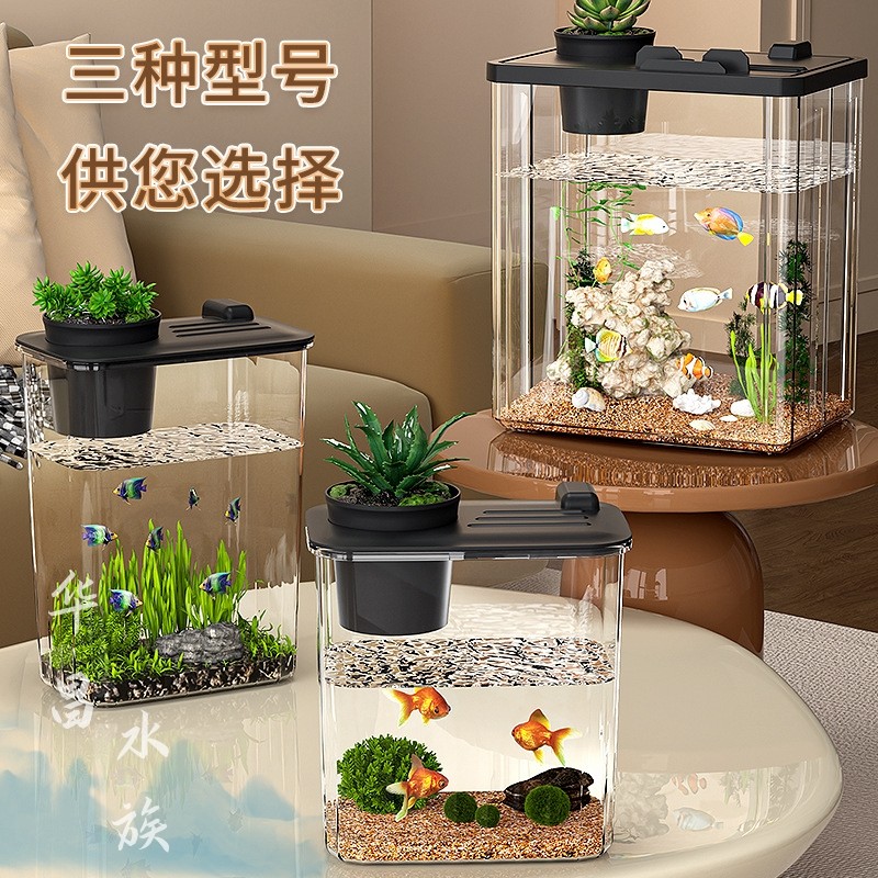 鱼缸家用亚克力塑料饲养箱造景带灯过滤制氧一体机小型桌面生态缸,宠物/宠物食品及用品,桌面缸,淘宝优惠券,粉丝福利购,淘宝优惠卷