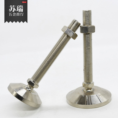 镀镍重型金属万向调节脚关节蹄脚机床调整脚脚杯地脚螺丝6080100