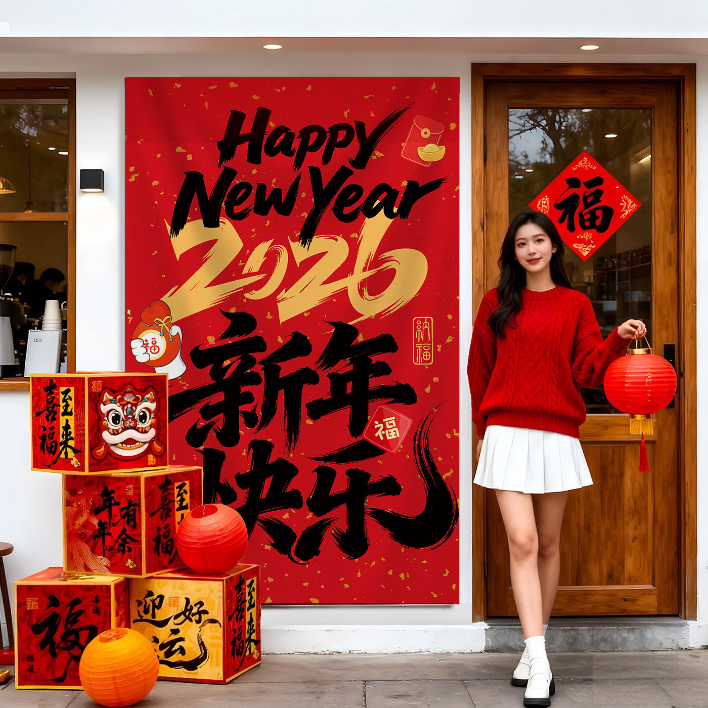 2026新年氛围场景布置春节马年店铺活动打卡背景墙面装饰挂布条幅,节庆用品/礼品,节日装扮用品,淘宝优惠券,粉丝福利购,淘宝优惠卷