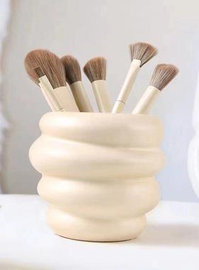 轻奢化妆刷收纳筒ins风桌面高级感摆件化妆收纳盒眼影刷子眉笔桶