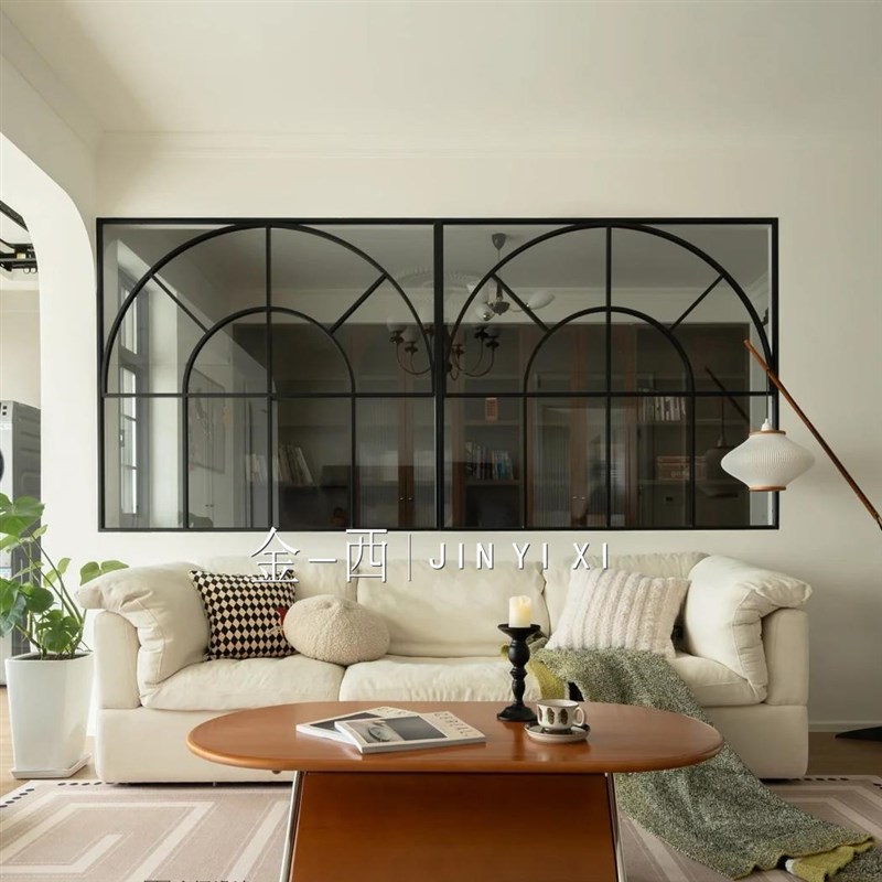 超白玻璃屏风隔断极窄边w框隔断入户客厅房间厨房吧台隔断