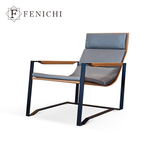 意式 极简单人沙发椅轻奢客厅后现代简约高端设计师躺椅阳台休闲椅