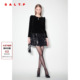 SALT.P可颜法式 千金风黑色亮片丝绒连衣裙a字短款 AC34505090