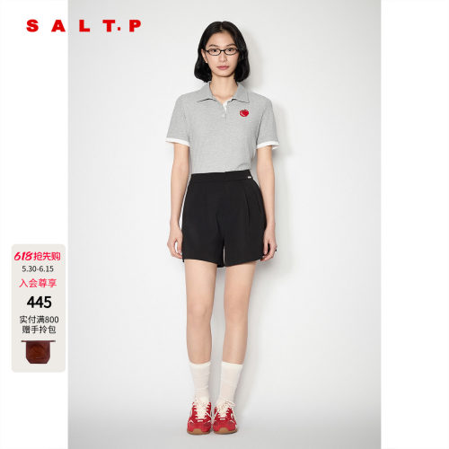 SALT.P可颜2025夏季新款时髦MIU系a字短裤女斜纹小西裤