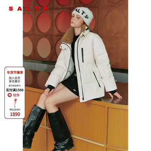 SALT.P可颜颗粒羊毛立领鹅绒内胆羽绒服女2025冬新款AC35508060
