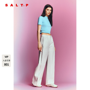SALT.P可颜弯刀裤女牛仔裤微褶肌理棉质2026秋季新款AC36320050