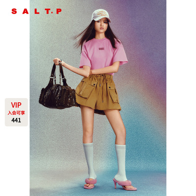 SALT.P可颜辣妹风粉色收腰短袖T恤女2026夏季新款AC36260140