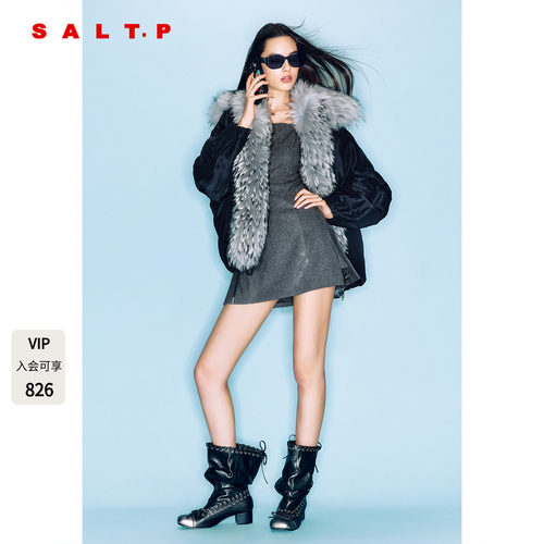 SALT.P可颜辣妹风烫钻吊带连衣裙修身短裙2025冬新款AC35505030