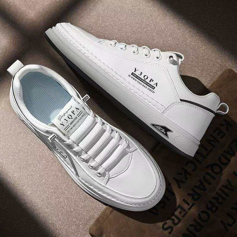 一脚蹬男鞋夏季透气白色休闲皮鞋男士百搭软底小白鞋防滑运动板鞋