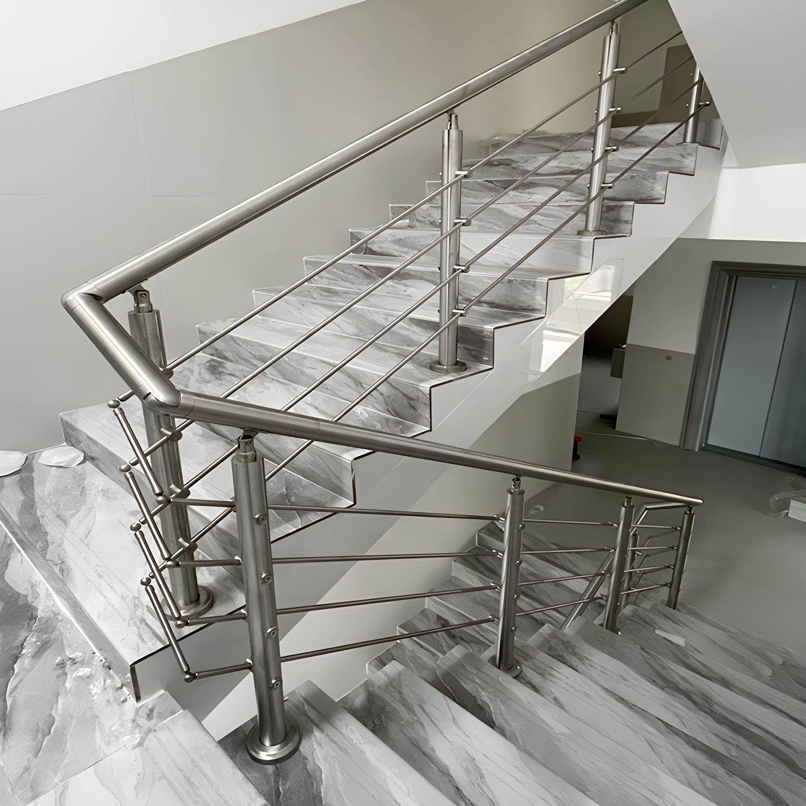 不锈钢楼梯扶手护栏自装现代简约室内家用阳台栏杆穿拉丝扶手围栏