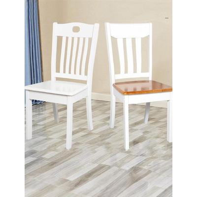 全实木餐椅家用白色餐桌椅子凳子简约现代中式麻将木头靠背椅餐厅