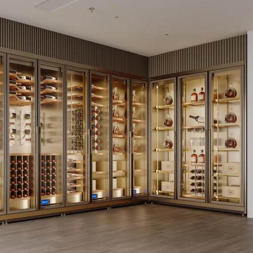 现代高端不锈钢恒温酒柜雪茄柜茶叶柜红酒柜别墅家用展示柜定制