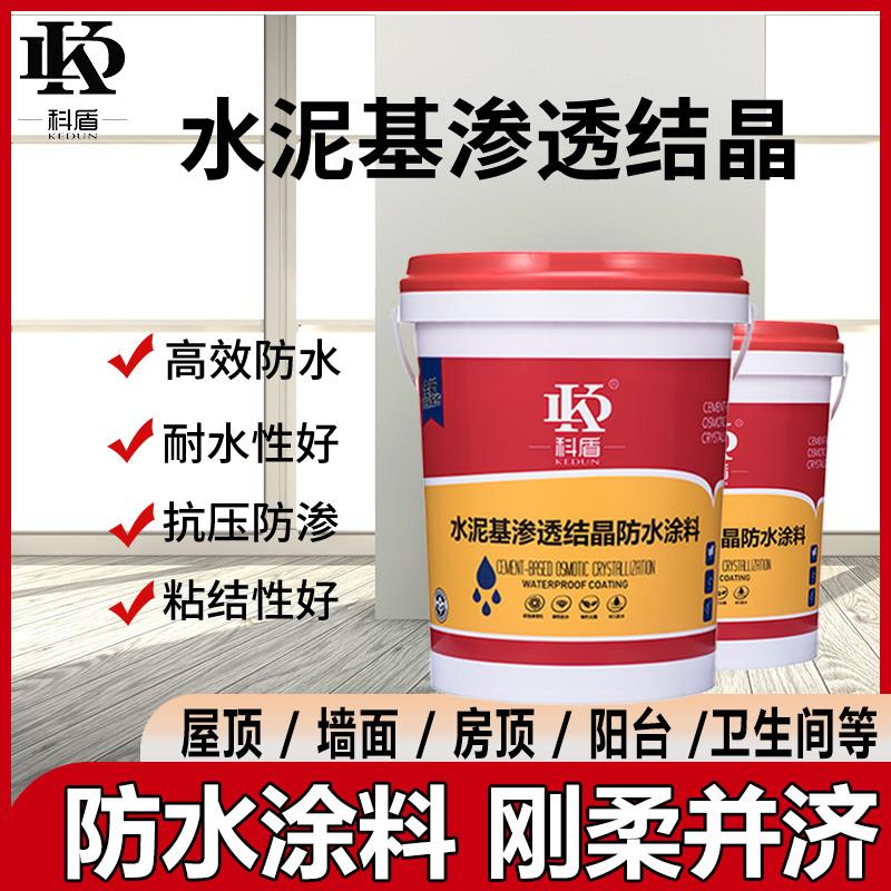 裂缝漏水背水涂水泥基渗透结晶屋顶外墙防水涂料堵漏型混凝土基面