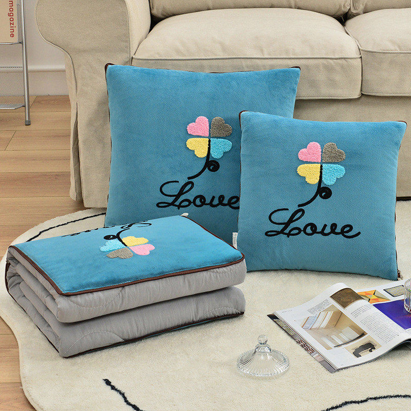 刺绣抱枕被子两用汽车沙发靠垫办公室午休折叠空调被单位礼品,居家布艺,抱枕被,淘宝优惠券,粉丝福利购,淘宝优惠卷