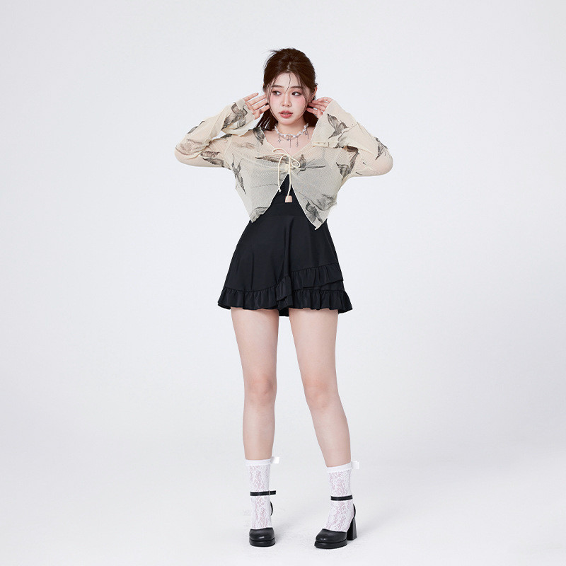 2025新款大码泳衣女连体保守微胖遮肉蝴蝶爆款显瘦胖mm游泳装长袖