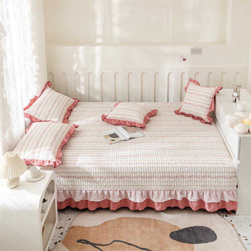 全棉夹棉榻榻米床盖三件套防滑加厚四季通用床单炕盖大炕垫子批发