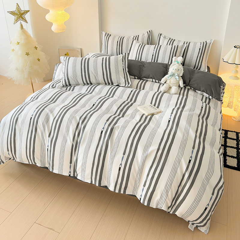 棉四件套款芦荟爆外贸磨毛印花被套学生宿舍床单单件床上用品