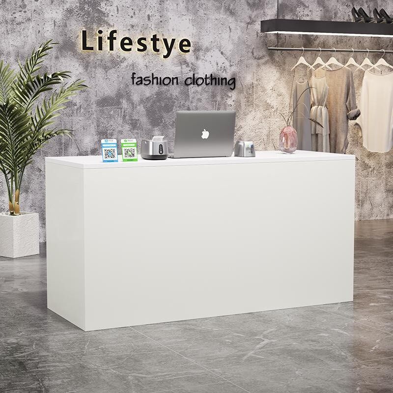 小型收银台服装店公司前台简约现代接待台咖啡店吧台奶茶店柜台桌