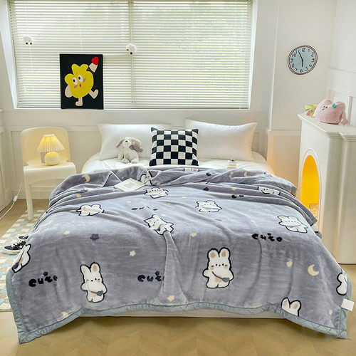 冬季双层拉加厚舍尔毛毯新中式绒毯子结婚盖毯法兰绒毛毯厚实