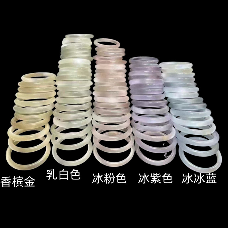批发冰冰蓝香槟金猫眼渐变小众设计蜜桃粉流行饰品半山水玉镯