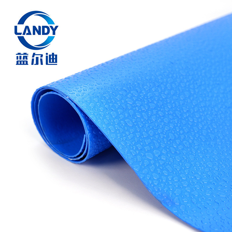 蓝色水滴纹泳池胶膜3d防滑耐磨度假温泉水上乐园胶膜内衬装饰垫层