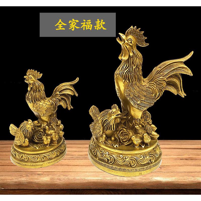 黄铜鸡铜公鸡鸡如意鸡摆件十二生肖金钱办公室家居摆件