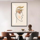 日落黄昏挂画装 饰画线条抽象壁画ins北欧日出马蒂斯玄关