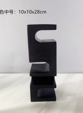 异形树脂白雕塑北欧创意装置凹槽抽象艺术装饰品客门厅样板房摆件