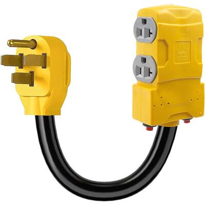 RVEV延长线NEMA14-50重型延长线带LED电源指示灯和电源线管理器