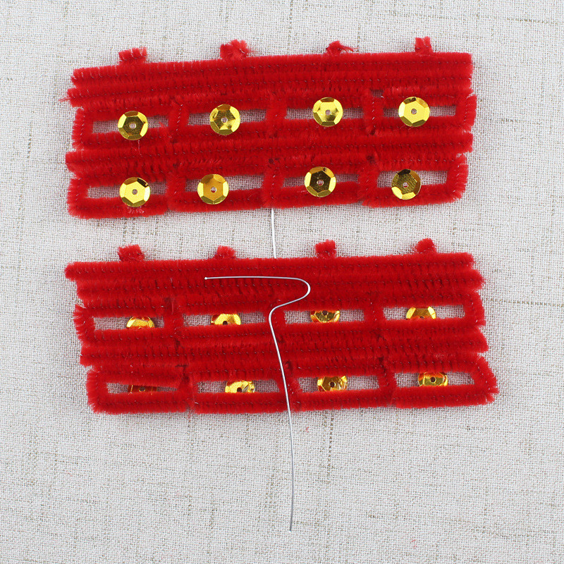 bg54婚庆结婚女宾客佩戴加厚全绒头喜字花红丝绒亮片头饰喜花天津