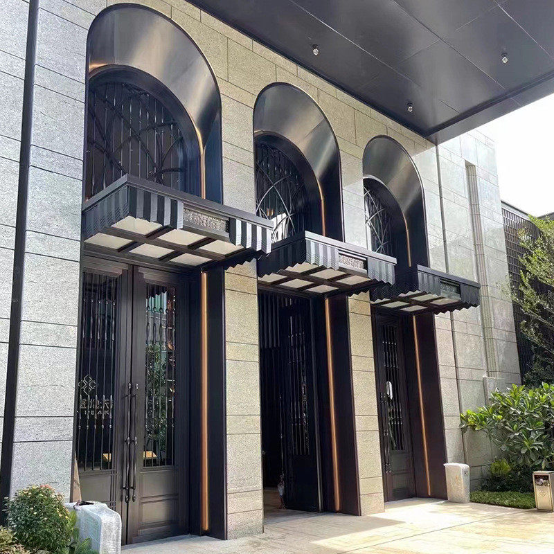 工厂直供别墅大门门套拱形不锈钢哑口圆弧酒店不锈钢钛金哑口门套