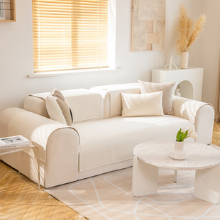 批发蔓越家ins沙发垫防滑样板间客厅奶油色坐垫沙发套罩垫布盖巾