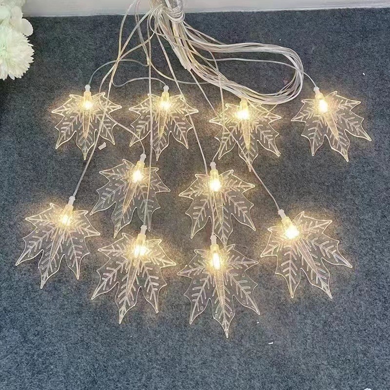 婚庆亚克力发光10头场景吊灯 婚礼枫叶装饰灯 场地布置道具