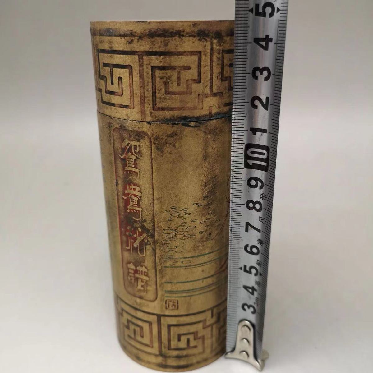 古董古玩批发仿古铜加厚鸳鸯筒黄香筒怀旧客厅复古工艺老物件