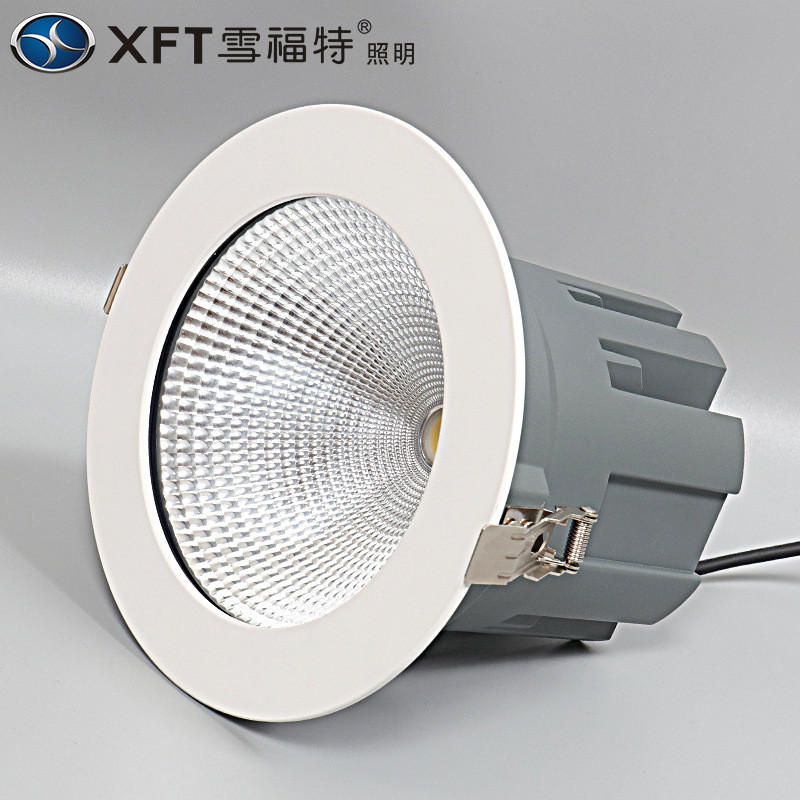 高铁站候车厅吊灯40W50W大功率cob筒灯大瓦数展厅嵌入式天花灯厂
