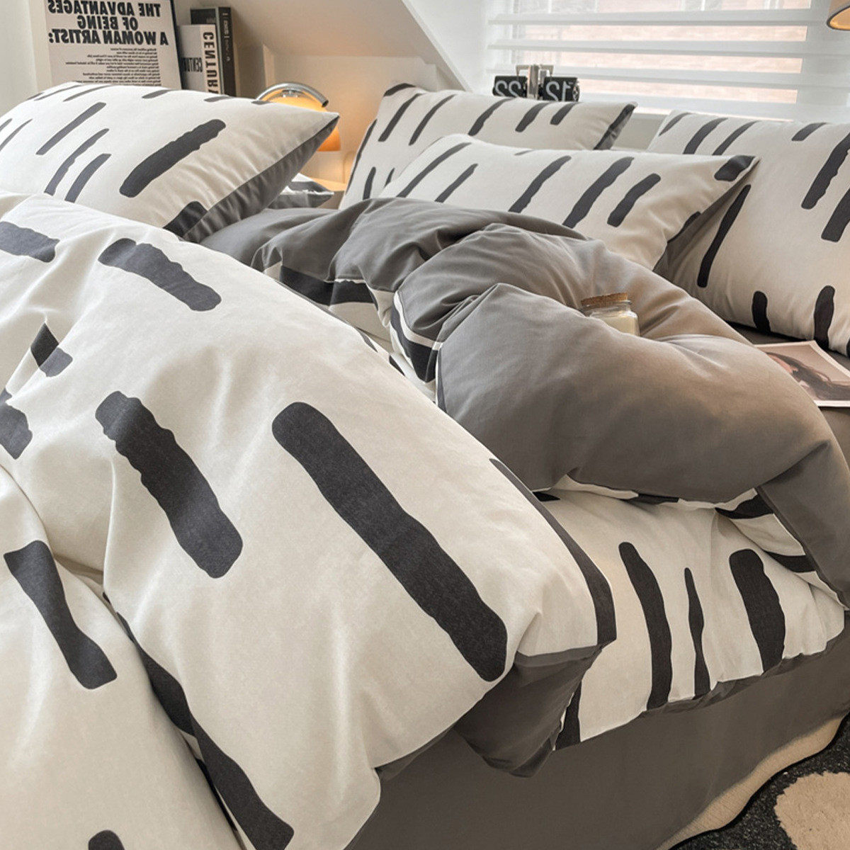 北欧风纯棉床上四件套100全棉2025新款单人宿舍床单被套罩三件套4,床上用品,床品套件/四件套/多件套,淘宝优惠券,粉丝福利购,淘宝优惠卷