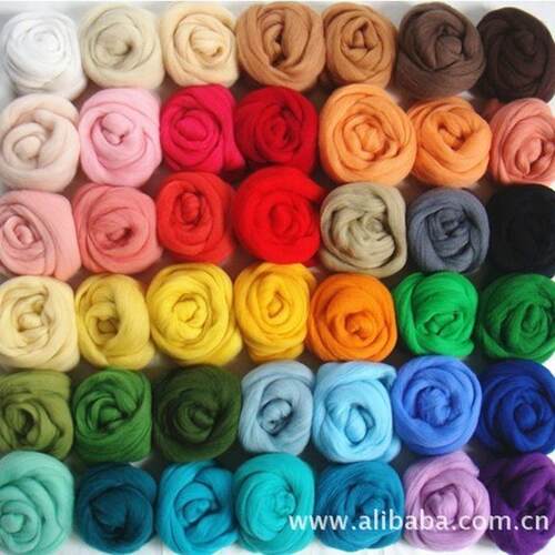 70s彩色羊支持（毛条自选颜色）美利奴羊毛条戳戳乐工厂直供