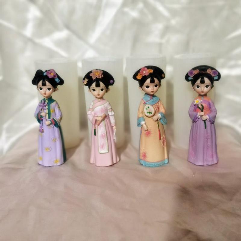 h4ke古风娃娃3d立体批发硅胶模具 风 石膏娃娃模具  香薰蜡烛  滴
